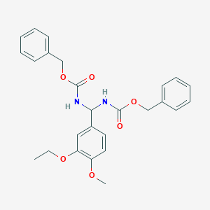 molecular formula C26H28N2O6 B2979967 Dibenzyl ((3-ethoxy-4-methoxyphenyl)methylene)dicarbamate CAS No. 618860-93-8