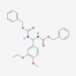 Dibenzyl ((3-ethoxy-4-methoxyphenyl)methylene)dicarbamate
