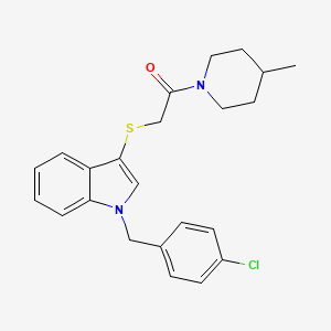 2-((1-(4-chlorobenzyl)-1H-indol-3-yl)thio)-1-(4-methylpiperidin-1-yl)ethanone