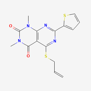 5-(allylthio)-1,3-dimethyl-7-(thiophen-2-yl)pyrimido[4,5-d]pyrimidine-2,4(1H,3H)-dione