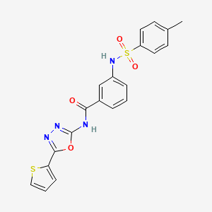 3-(4-methylphenylsulfonamido)-N-(5-(thiophen-2-yl)-1,3,4-oxadiazol-2-yl)benzamide
