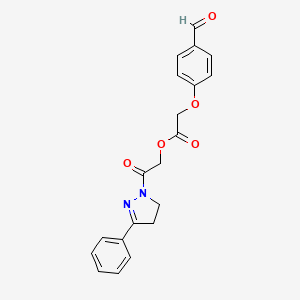 [2-Oxo-2-(5-phenyl-3,4-dihydropyrazol-2-yl)ethyl] 2-(4-formylphenoxy)acetate