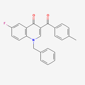 molecular formula C24H18FNO2 B2980024 1-benzyl-6-fluoro-3-(4-methylbenzoyl)quinolin-4(1H)-one CAS No. 866348-92-7