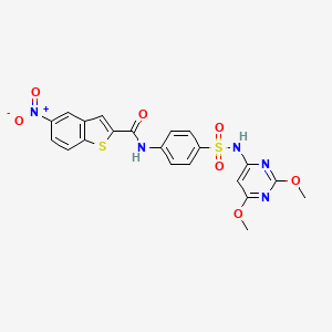 N-[4-[(2,6-dimethoxypyrimidin-4-yl)sulfamoyl]phenyl]-5-nitro-1-benzothiophene-2-carboxamide