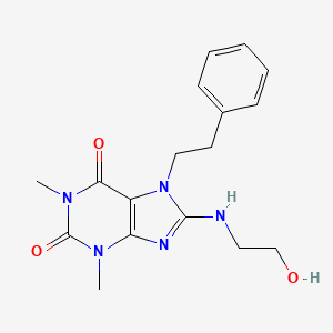 8-[(2-hydroxyethyl)amino]-1,3-dimethyl-7-(2-phenylethyl)-3,7-dihydro-1H-purine-2,6-dione