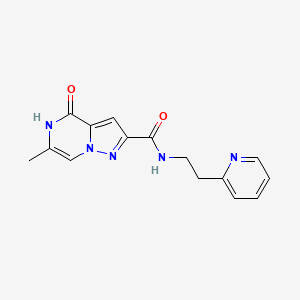 6-methyl-4-oxo-N-(2-pyridin-2-ylethyl)-4,5-dihydropyrazolo[1,5-a]pyrazine-2-carboxamide