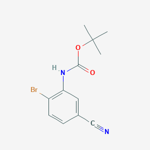 molecular formula C12H13BrN2O2 B2980075 tert-butyl N-(2-bromo-5-cyanophenyl)carbamate CAS No. 1889801-72-2