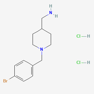 molecular formula C13H21BrCl2N2 B2980089 [1-(4-Bromobenzyl)piperidin-4-yl]methanamine dihydrochloride CAS No. 1286274-15-4