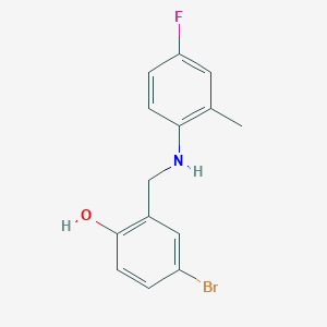 molecular formula C14H13BrFNO B2980093 4-Bromo-2-{[(4-fluoro-2-methylphenyl)amino]methyl}phenol CAS No. 868256-53-5