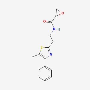 molecular formula C15H16N2O2S B2980097 N-[2-(5-Methyl-4-phenyl-1,3-thiazol-2-yl)ethyl]oxirane-2-carboxamide CAS No. 2411226-80-5