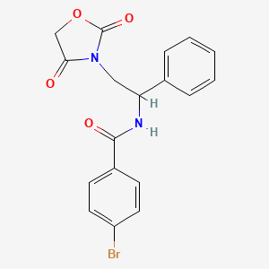 4-bromo-N-(2-(2,4-dioxooxazolidin-3-yl)-1-phenylethyl)benzamide