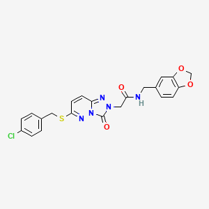 N-(1,3-benzodioxol-5-ylmethyl)-2-[6-[(4-chlorophenyl)methylsulfanyl]-3-oxo-[1,2,4]triazolo[4,3-b]pyridazin-2-yl]acetamide