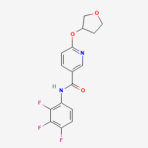 molecular formula C16H13F3N2O3 B2980146 6-((tetrahydrofuran-3-yl)oxy)-N-(2,3,4-trifluorophenyl)nicotinamide CAS No. 2034359-05-0