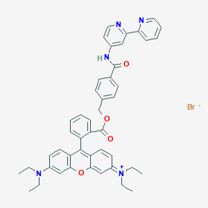 molecular formula C46H44BrN5O4 B2980158 Rhodamine B-[(2,2'-bipyridine-4-yl)-aminocarbonyl]benzyl ester (RDA) CAS No. 952228-30-7