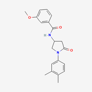molecular formula C20H22N2O3 B2980171 N-[1-(3,4-dimethylphenyl)-5-oxopyrrolidin-3-yl]-3-methoxybenzamide CAS No. 896369-95-2