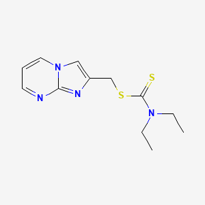 molecular formula C12H16N4S2 B2980174 Imidazo[1,2-a]pyrimidin-2-ylmethyl diethylcarbamodithioate CAS No. 371216-23-8