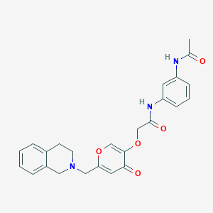 molecular formula C25H25N3O5 B2980225 N-(3-acetamidophenyl)-2-((6-((3,4-dihydroisoquinolin-2(1H)-yl)methyl)-4-oxo-4H-pyran-3-yl)oxy)acetamide CAS No. 898456-44-5