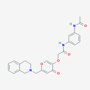 N-(3-acetamidophenyl)-2-((6-((3,4-dihydroisoquinolin-2(1H)-yl)methyl)-4-oxo-4H-pyran-3-yl)oxy)acetamide