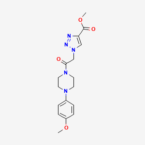 molecular formula C17H21N5O4 B2980266 methyl 1-{2-[4-(4-methoxyphenyl)piperazin-1-yl]-2-oxoethyl}-1H-1,2,3-triazole-4-carboxylate CAS No. 1241294-69-8