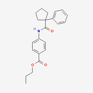 molecular formula C22H25NO3 B2980267 Propyl 4-((phenylcyclopentyl)carbonylamino)benzoate CAS No. 1023502-27-3
