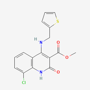 molecular formula C16H13ClN2O3S B2980354 methyl 8-chloro-2-oxo-4-{[(thiophen-2-yl)methyl]amino}-1,2-dihydroquinoline-3-carboxylate CAS No. 1251632-17-3