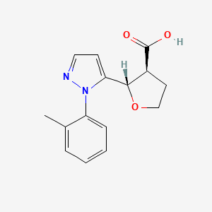 molecular formula C15H16N2O3 B2980370 (2S,3S)-2-[1-(2-methylphenyl)-1H-pyrazol-5-yl]oxolane-3-carboxylic acid CAS No. 1820570-12-4