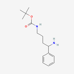 molecular formula C15H24N2O2 B2980399 tert-butyl N-(4-amino-4-phenylbutyl)carbamate CAS No. 357443-58-4