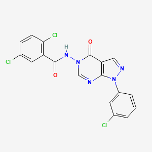 molecular formula C18H10Cl3N5O2 B2980405 2,5-dichloro-N-(1-(3-chlorophenyl)-4-oxo-1H-pyrazolo[3,4-d]pyrimidin-5(4H)-yl)benzamide CAS No. 919842-33-4