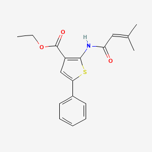 molecular formula C18H19NO3S B2980417 Ethyl 2-(3-methylbut-2-enamido)-5-phenylthiophene-3-carboxylate CAS No. 686281-55-0