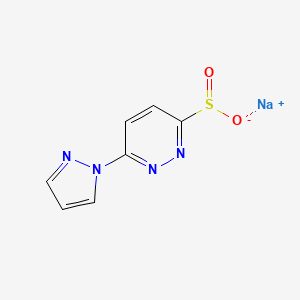 molecular formula C7H5N4NaO2S B2980449 sodium 6-(1H-pyrazol-1-yl)pyridazine-3-sulfinate CAS No. 2230802-73-8