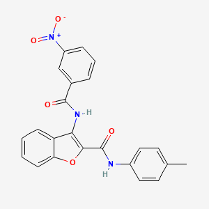molecular formula C23H17N3O5 B2980490 3-(3-nitrobenzamido)-N-(p-tolyl)benzofuran-2-carboxamide CAS No. 887881-02-9