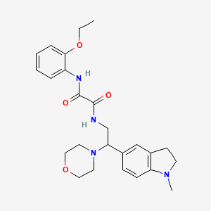 molecular formula C25H32N4O4 B2980529 N1-(2-ethoxyphenyl)-N2-(2-(1-methylindolin-5-yl)-2-morpholinoethyl)oxalamide CAS No. 922557-27-5