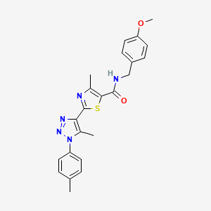 molecular formula C23H23N5O2S B2980534 N-(4-methoxybenzyl)-4-methyl-2-(5-methyl-1-(p-tolyl)-1H-1,2,3-triazol-4-yl)thiazole-5-carboxamide CAS No. 1206991-55-0