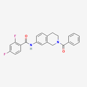 molecular formula C23H18F2N2O2 B2980559 N-(2-benzoyl-1,2,3,4-tetrahydroisoquinolin-7-yl)-2,4-difluorobenzamide CAS No. 955718-13-5