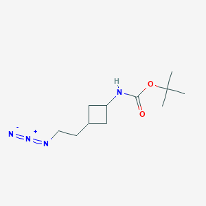 molecular formula C11H20N4O2 B2980576 Tert-butyl N-[3-(2-azidoethyl)cyclobutyl]carbamate CAS No. 2155853-14-6