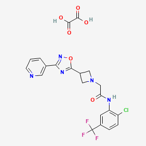 molecular formula C21H17ClF3N5O6 B2980624 N-(2-chloro-5-(trifluoromethyl)phenyl)-2-(3-(3-(pyridin-3-yl)-1,2,4-oxadiazol-5-yl)azetidin-1-yl)acetamide oxalate CAS No. 1351634-94-0