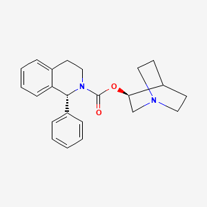molecular formula C23H26N2O2 B2980640 (1R)-(3S)-1-Azabicyclo[2.2.2]oct-3-yl 3,4-Dihydro-1-phenyl-2(1H)-isoquinoline carboxylate CAS No. 774517-20-3