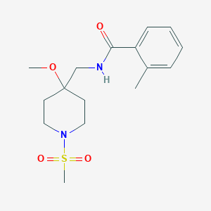 molecular formula C16H24N2O4S B2980664 N-[(1-methanesulfonyl-4-methoxypiperidin-4-yl)methyl]-2-methylbenzamide CAS No. 2415466-53-2