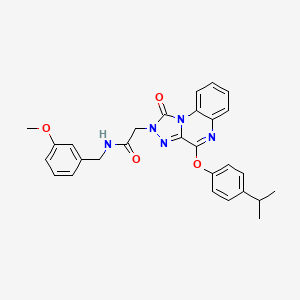 molecular formula C28H27N5O4 B2980686 2-(4-(4-isopropylphenoxy)-1-oxo-[1,2,4]triazolo[4,3-a]quinoxalin-2(1H)-yl)-N-(3-methoxybenzyl)acetamide CAS No. 1189936-40-0