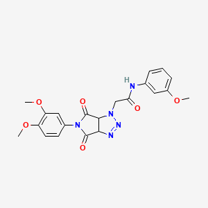 2-(5-(3,4-dimethoxyphenyl)-4,6-dioxo-4,5,6,6a-tetrahydropyrrolo[3,4-d][1,2,3]triazol-1(3aH)-yl)-N-(3-methoxyphenyl)acetamide