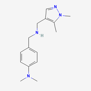 B2980696 4-((((1,5-Dimethyl-1H-pyrazol-4-yl)methyl)amino)methyl)-N,N-dimethylaniline CAS No. 1006959-98-3
