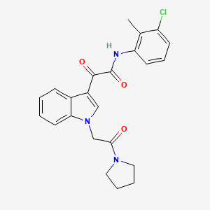 N-(3-chloro-2-methylphenyl)-2-oxo-2-(1-(2-oxo-2-(pyrrolidin-1-yl)ethyl)-1H-indol-3-yl)acetamide