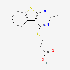 3-[(2-Methyl-5,6,7,8-tetrahydro-[1]benzothiolo[2,3-d]pyrimidin-4-yl)sulfanyl]propanoic acid