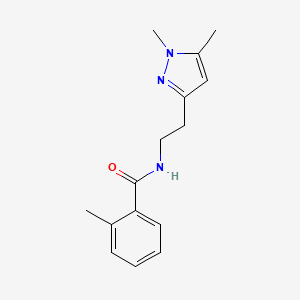 molecular formula C15H19N3O B2980727 N-(2-(1,5-dimethyl-1H-pyrazol-3-yl)ethyl)-2-methylbenzamide CAS No. 2034260-49-4
