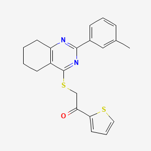 2-[[2-(3-Methylphenyl)-5,6,7,8-tetrahydroquinazolin-4-yl]sulfanyl]-1-thiophen-2-ylethanone
