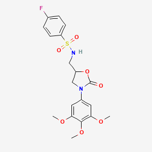 4-fluoro-N-((2-oxo-3-(3,4,5-trimethoxyphenyl)oxazolidin-5-yl)methyl)benzenesulfonamide