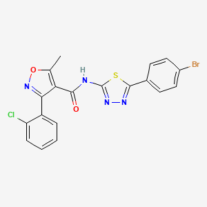 molecular formula C19H12BrClN4O2S B2980756 N-[5-(4-bromophenyl)-1,3,4-thiadiazol-2-yl]-3-(2-chlorophenyl)-5-methyl-1,2-oxazole-4-carboxamide CAS No. 391862-77-4