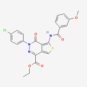 B2980763 Ethyl 3-(4-chlorophenyl)-5-(3-methoxybenzamido)-4-oxo-3,4-dihydrothieno[3,4-d]pyridazine-1-carboxylate CAS No. 851950-27-1
