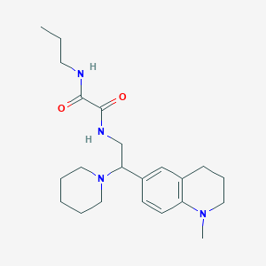 molecular formula C22H34N4O2 B2980765 N'-[2-(1-methyl-1,2,3,4-tetrahydroquinolin-6-yl)-2-(piperidin-1-yl)ethyl]-N-propylethanediamide CAS No. 922096-28-4