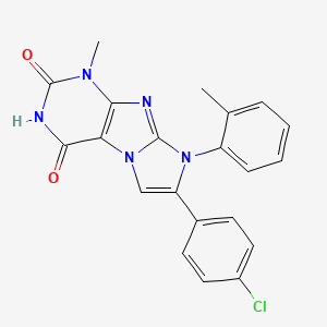 7-(4-chlorophenyl)-1-methyl-8-(o-tolyl)-1H-imidazo[2,1-f]purine-2,4(3H,8H)-dione